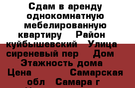 Сдам в аренду однокомнатную мебелированную квартиру. › Район ­ куйбышевский › Улица ­ сиреневый пер. › Дом ­ 19 › Этажность дома ­ 3 › Цена ­ 8 000 - Самарская обл., Самара г. Недвижимость » Квартиры аренда   . Самарская обл.